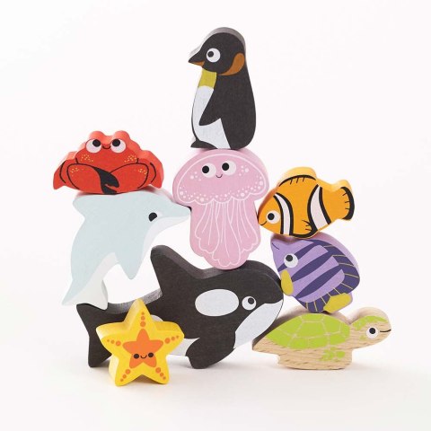 Drewniane figurki rybki, zabawka edukacyjna układanka dla dzieci Le Toy Van