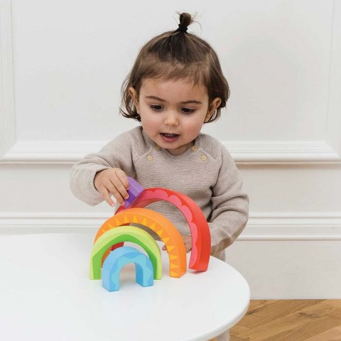 Drewniane klocki tęcza, zestaw, zabawka edukacyjna dla dzieci, Le Toy Van