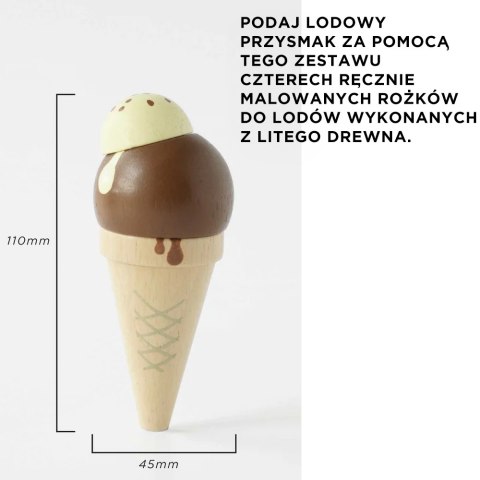 Drewniane lody rożki zestaw, zabawka dla dzieci, lodziarnia, Le Toy Van Drewniane lody rożki zestaw, zabawka dla dzieci, lodziarnia, Le Toy Van