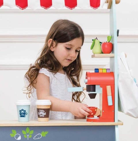 Drewniany ekspres do kawy zabawka dla dzieci, akcesoria kuchenne Le Toy Van