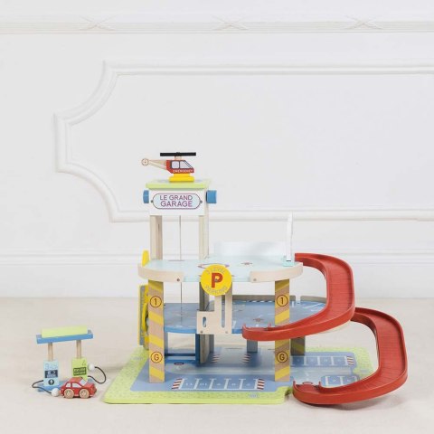 Drewniany garaż wielopoziomowy Le Grand Garage zabawka, dzieci Le Toy Van
