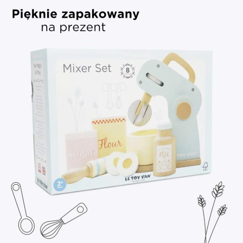 Drewniany mikser z akcesoriami, zabawka dla dzieci, gotowanie, Le Toy Van