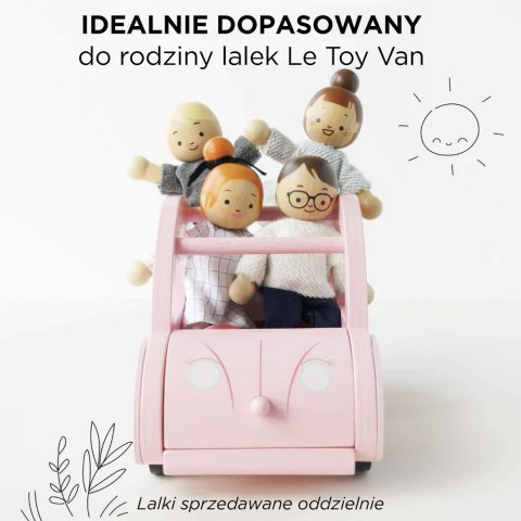 Drewniany różowy samochód retro Sophie, zabawka dla dzieci, auto Le Toy Van Drewniany różowy samochód retro Sophie, zabawka dla dzieci, auto Le Toy Van