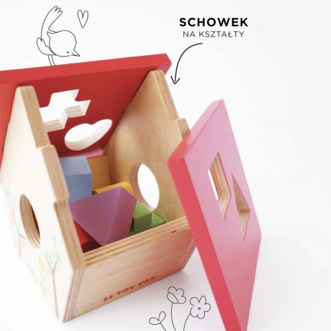 Drewniany sorter kształtów My little bird, zabawka edukacyjna, Le Toy Van