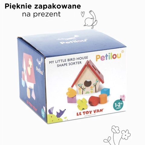 Drewniany sorter kształtów My little bird, zabawka edukacyjna, Le Toy Van