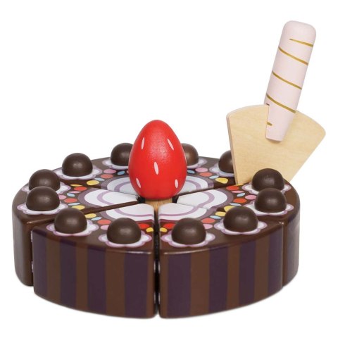 Drewniany tort czekoladowy, zabawka dla dzieci, odgrywanie ról, Le Toy Van Drewniany tort czekoladowy, zabawka dla dzieci, odgrywanie ról, Le Toy Van