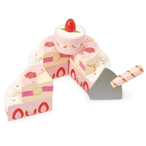 Drewniany tort weselny truskawkowy 3 piętra, zabawka dla dzieci, Le Toy Van Drewniany tort weselny truskawkowy 3 piętra, zabawka dla dzieci, Le Toy Van
