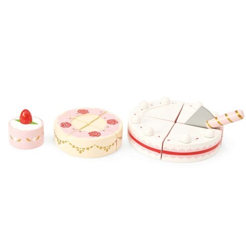 Drewniany tort weselny truskawkowy 3 piętra, zabawka dla dzieci, Le Toy Van Drewniany tort weselny truskawkowy 3 piętra, zabawka dla dzieci, Le Toy Van
