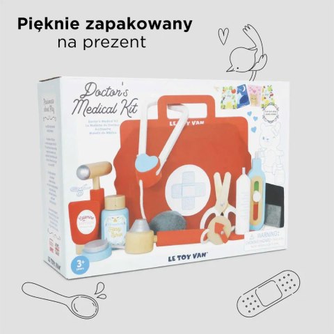 Drewniany zestaw lekarza, zabawka dla dzieci, odgrywanie ról, Le Toy Van Drewniany zestaw lekarza, zabawka dla dzieci, odgrywanie ról, Le Toy Van