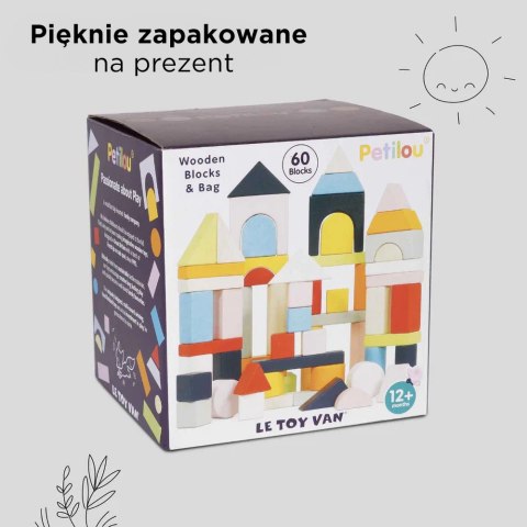 Klocki drewniane w siatce - 60 sztuk Le Toy Van Drewniane klocki zestaw 60 sztuk zabawka edukacyjna dla dzieci, Le Toy Van Klocki drewniane w siatce - 60 sztuk Le Toy Van Drewniane klocki zestaw 60 sztuk zabawka edukacyjna dla dzieci, Le Toy Van
