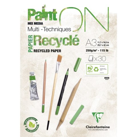 Blok papieru z recyklingu A3 250g 30 ark Blok papieru z recyklingu A3 250g 30 ark