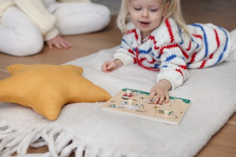 Drewniana układanka puzzle z uchwytami Hello Kitty sorter kształtów zabawka Drewniana układanka puzzle z uchwytami Hello Kitty sorter kształtów zabawka
