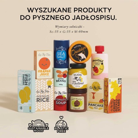 Drewniane artykuły spożywcze zestaw, jedzenie do zabawy, zabawka Le Toy Van