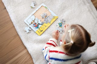 Drewniane puzzle Pippi Langstrumpf 15 szt. edukacyjna zabawka dla dzieci