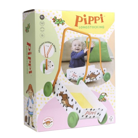 Drewniany chodzik pchacz Pippi Langstrumpf, nauka chodzenia zabawka, dzieci