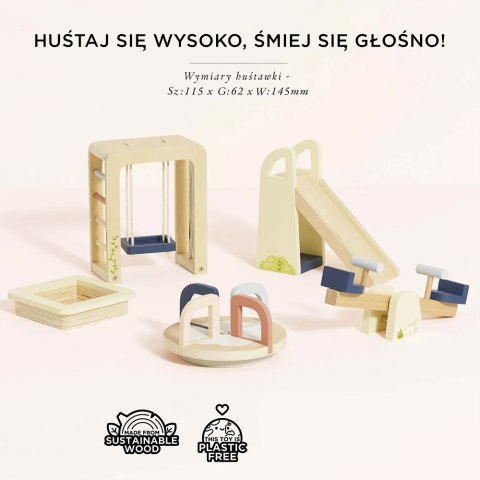 Drewniany plac zabaw, domki dla lalek, zabawa lalkami, dzieci Le Toy Van