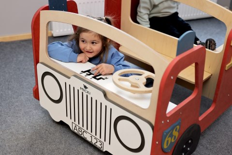 Drewniany wóz strażacki meble dla dzieci wyposażenie samochód zabawka Micki Drewniany wóz strażacki meble dla dzieci wyposażenie samochód zabawka Micki
