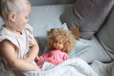 Duża lalka interaktywna Lillan blondynka odgrywanie ról dla dzieci Skrållan