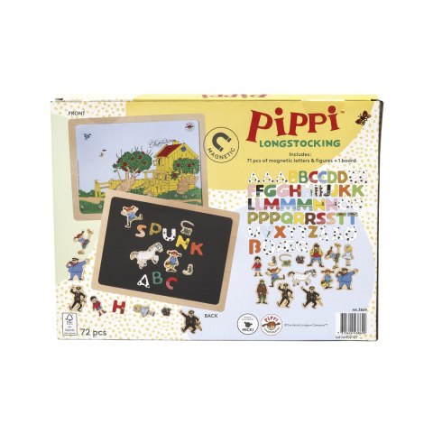 Dwustronna magnetyczna tablica literki i obrazki, edukacyjna zabawka, Pippi Dwustronna magnetyczna tablica literki i obrazki, edukacyjna zabawka, Pippi