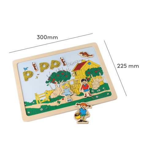 Dwustronna magnetyczna tablica literki i obrazki, edukacyjna zabawka, Pippi Dwustronna magnetyczna tablica literki i obrazki, edukacyjna zabawka, Pippi