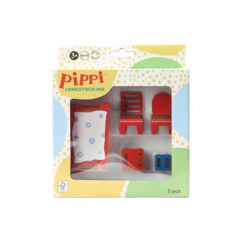 Meble do domku dla lalek jadalnia Pippi Langstrumpf, zestaw dla dzieci