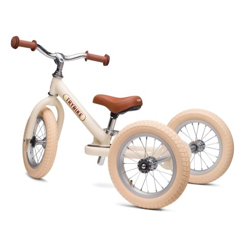 Pierwszy rowerek trójkołowy dziecięcy biegowy 2w1 kremowy matowy Trybike Pierwszy rowerek trójkołowy dziecięcy biegowy 2w1 kremowy matowy Trybike