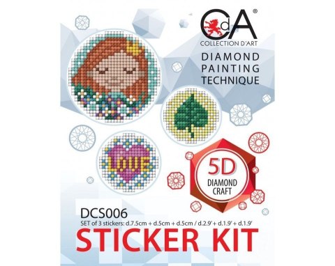 Diament.Mozaika 3 naklejki Dziewczynka Diament.Mozaika 3 naklejki Dziewczynka