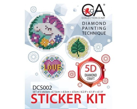 Diament.Mozaika 3 naklejki Jednorożec 2 Diament.Mozaika 3 naklejki Jednorożec 2