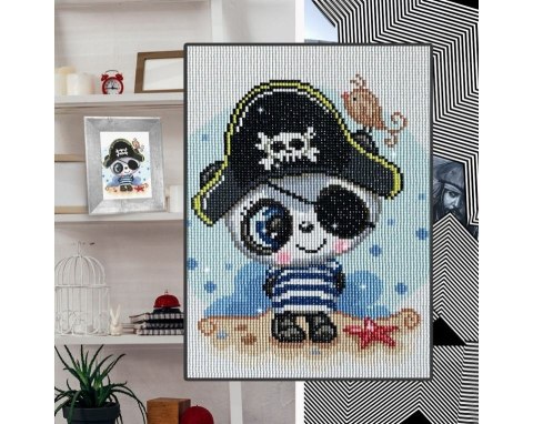 Diamentowa Mozaika 20x29 Panda Pirat Diamentowa Mozaika 20x29 Panda Pirat