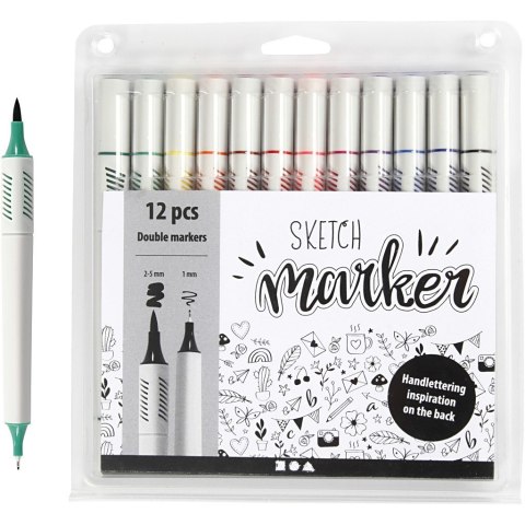 Markery dwustronne 12 szt. Markery dwustronne 12 szt.