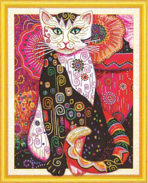 Obraz Diamentowa Mozaika 47x57cm Kot Obraz Diamentowa Mozaika 47x57cm Kot