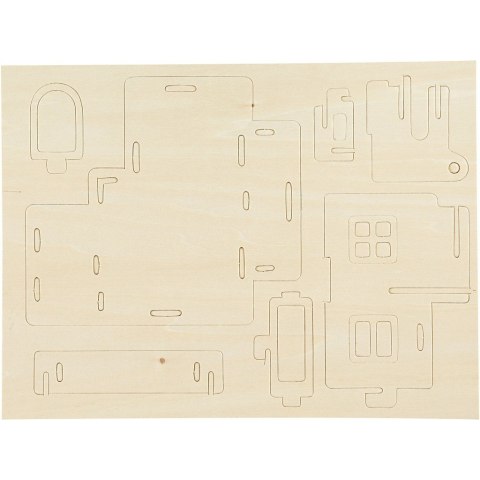 Puzzle 3D drewniane Domek 4 Puzzle 3D drewniane Domek 4