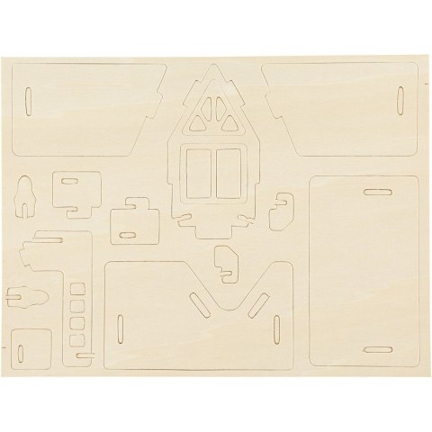 Puzzle 3D drewniane Domek 4 Puzzle 3D drewniane Domek 4