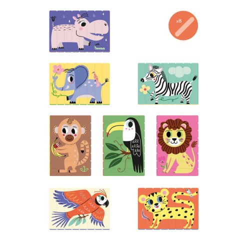 Puzzle w paski Zwierzęta z sawanny Puzzle w paski Zwierzęta z sawanny