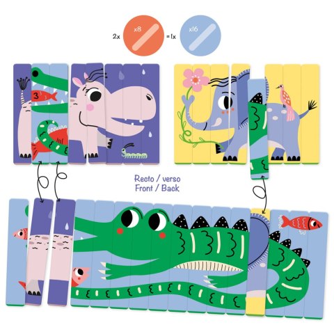 Puzzle w paski Zwierzęta z sawanny Puzzle w paski Zwierzęta z sawanny