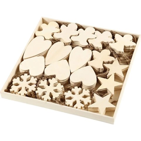 Świąteczne zawieszki sklejka 9-11cm 90sz Świąteczne zawieszki sklejka 9-11cm 90sz