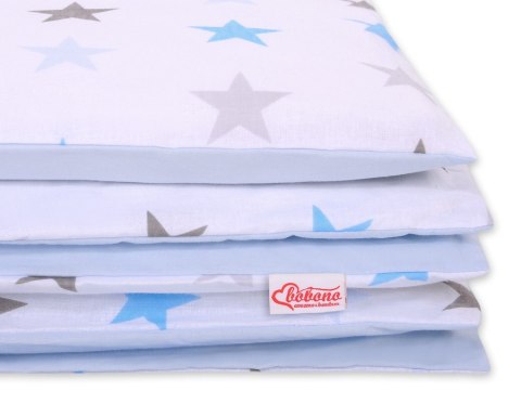 Dwustronna pościel dla dzieci 2-częściowa bawełniana - gwiazdki szaro-niebieskie Dwustronna pościel dla dzieci 2-częściowa bawełniana - gwiazdki szaro-niebieskie