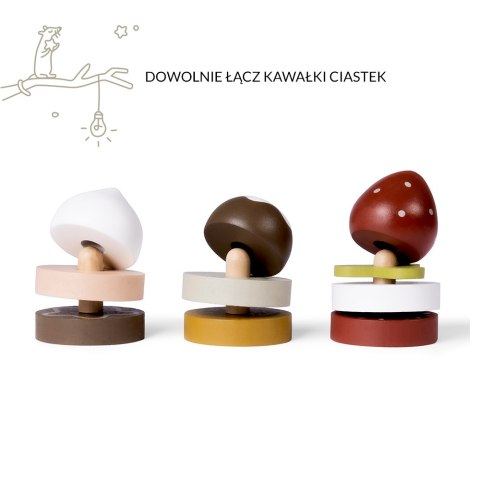 Drewniana patera z ciastkami, układanka, klocki dla dzieci, gotowanie Micki Drewniana patera z ciastkami, układanka, klocki dla dzieci, gotowanie Micki