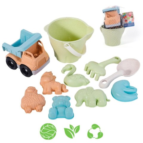 WOOPIE GREEN Zestaw do Piasku w Wiaderku z Samochodem 11 el. BIODEGRADOWALNY ORGANICZNY MATERIAŁ WOOPIE GREEN Zestaw do Piasku w Wiaderku z Samochodem 11 el. BIODEGRADOWALNY ORGANICZNY MATERIAŁ