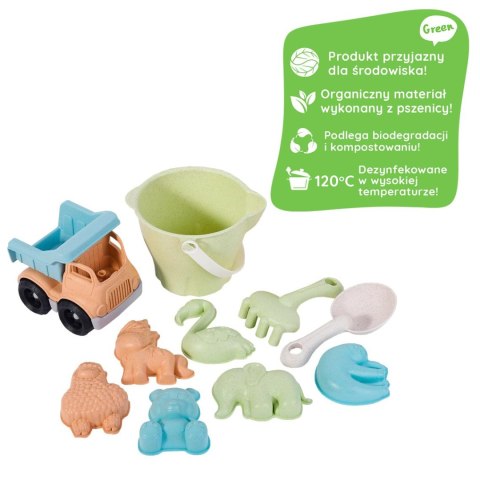 WOOPIE GREEN Zestaw do Piasku w Wiaderku z Samochodem 11 el. BIODEGRADOWALNY ORGANICZNY MATERIAŁ WOOPIE GREEN Zestaw do Piasku w Wiaderku z Samochodem 11 el. BIODEGRADOWALNY ORGANICZNY MATERIAŁ