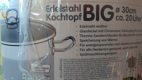 Garnek ze stali nierdzewnej z pokrywką SSW BIG 20l | 400127 fi-30 VITALO Garnek ze stali nierdzewnej z pokrywką SSW BIG 20l | 400127 fi-30 VITALO