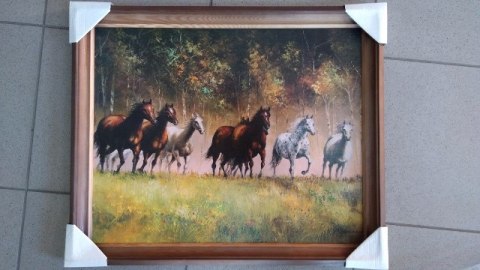 Obraz w drewnianej ramie 40x50 KONIE Obraz w drewnianej ramie 40x50 KONIE
