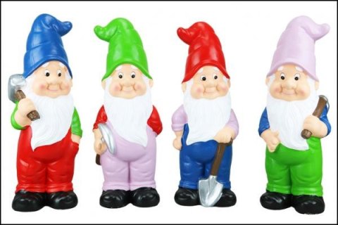 Figura ogrodowa krasnal 49cm 4 wzory ceramika Figura ogrodowa krasnal 49cm 4 wzory ceramika
