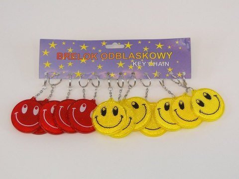 Zawieszka odblaskowa z buźką 6cm, mix kolorów Zawieszka odblaskowa z buźką 6cm, mix kolorów