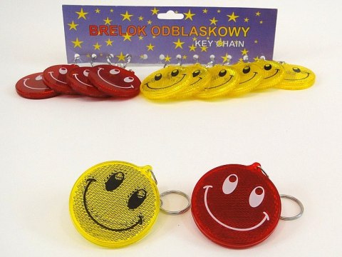 Zawieszka odblaskowa z buźką 6cm, mix kolorów Zawieszka odblaskowa z buźką 6cm, mix kolorów