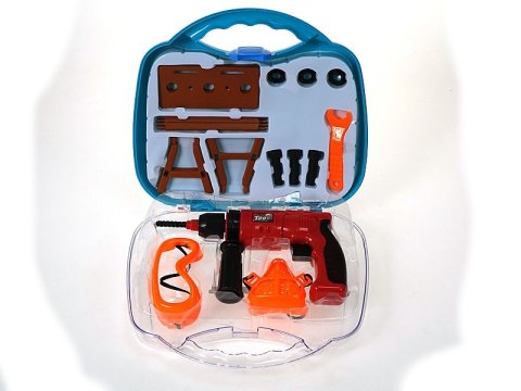 Zestaw narzędzi w walizce z wiertarką 29x26x6cm Zestaw narzędzi w walizce z wiertarką 29x26x6cm