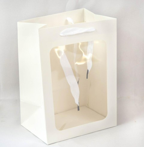 Torba papierowa biała 12szt. 18x25cm | 0582 Torba papierowa biała 12szt. 18x25cm | 0582