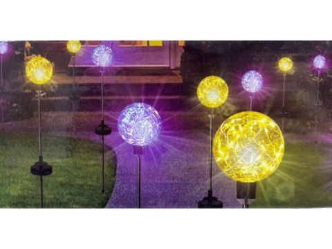Lampa solarna ogrodowa kula W - 2szt. sol6012-w Lampa solarna ogrodowa kula W - 2szt. sol6012-w