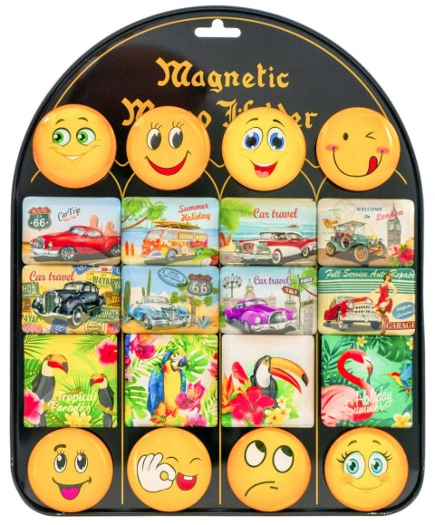 Magnesy 20szt. samochody, ptaki, buźki MG-6647-MIX Magnesy 20szt. samochody, ptaki, buźki MG-6647-MIX