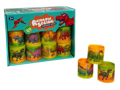 Zestaw 24szt sprężyn tęczowych śred.6,5cm DINOZAUR Zestaw 24szt sprężyn tęczowych śred.6,5cm DINOZAUR